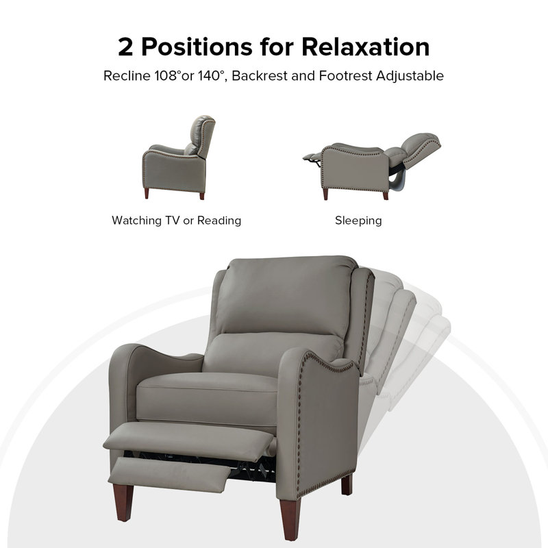 Red Barrel Studio® Bipasha Leather Recliner & Reviews Wayfair